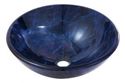 Picture of   97027 Round blue marble tempered glass basin