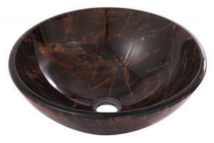 Picture of   97033 Round oxide marble tempered glass basin