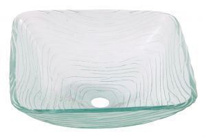 Picture of   97045 Square wavy sculptured tempered glass basin