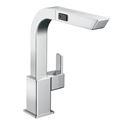 Picture of 90 Degree chrome one-handle high arc pullout kitchen faucet